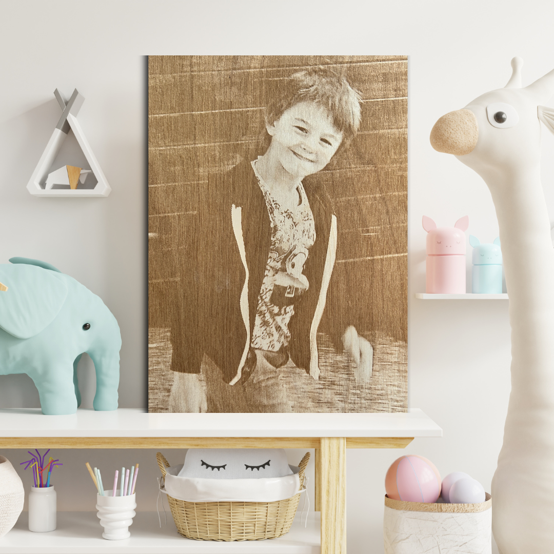 Les Tableaux Personnalisables en Bois Gravé Teinte Naturelle